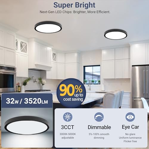 3520LM Dimmable LED Flush Mount Ceiling Light (4 Count)