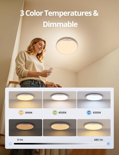 Rechargeable Battery Operated Ceiling Light for Shower Wireless