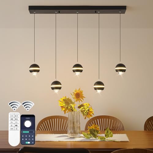 Modern LED Pendant Light Dimmable 36in Crystal Globe LED Chandelier