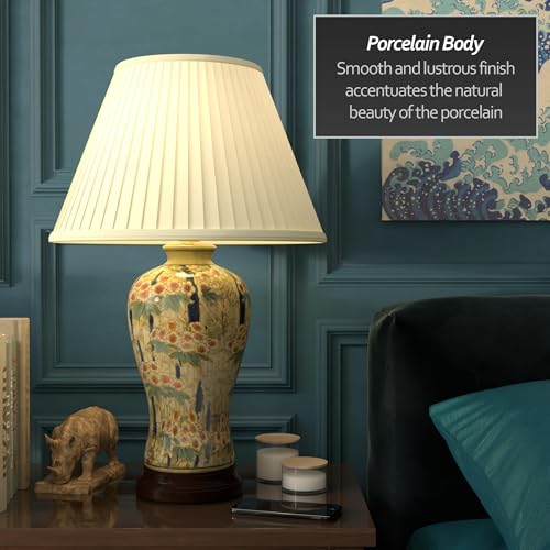 25" Glazed Bamboo Blossom Vase Lamp