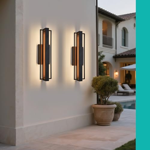 2 Pack 23 inch Modern Large Outdoor Waterproof LED Wall Light (2 Count)
