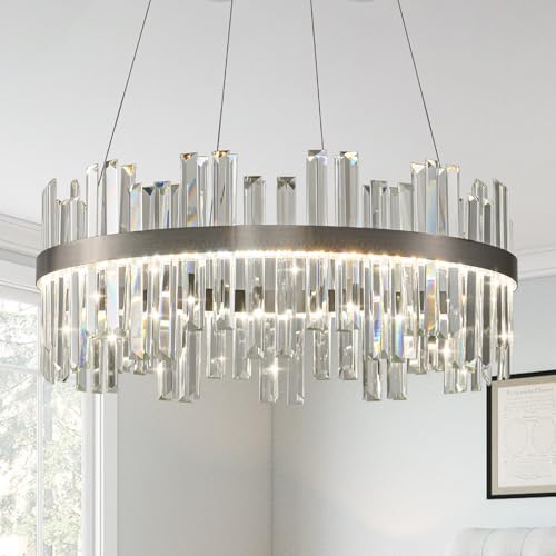 Nickel Led Modern Crystal Chandelier