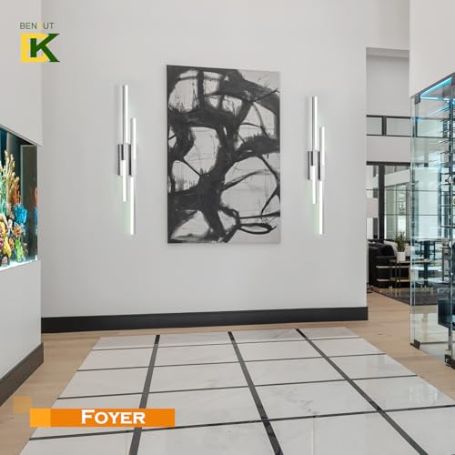Modern LED Wall Sconce Silver Remote Wall Light Fixtures for Bathroom