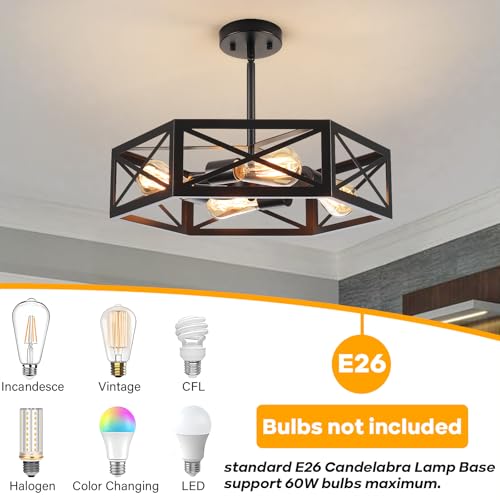 Black Semi Flush Mount Ceiling Lights