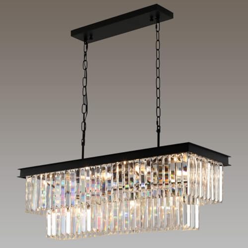 Black Crystal Chandeliers for Dining Room