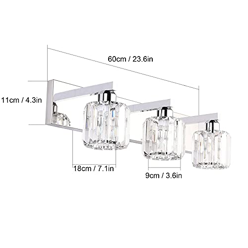 Crystal Vanity Light Fixtures Modern Vanity Light for Bathroom Crystal Bathroom Lighting Fixture Wall Light Over Mirror 3 Lights