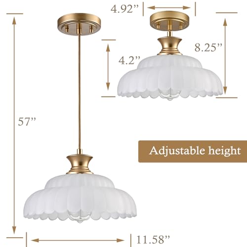 Vintage Frosted Glass Pendant Lights Kitchen Island Lighting