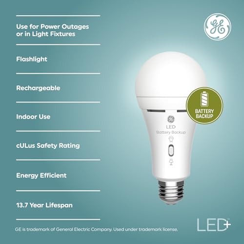 LED+ Battery Backup A21 LED Light Bulbs (2 Count)
