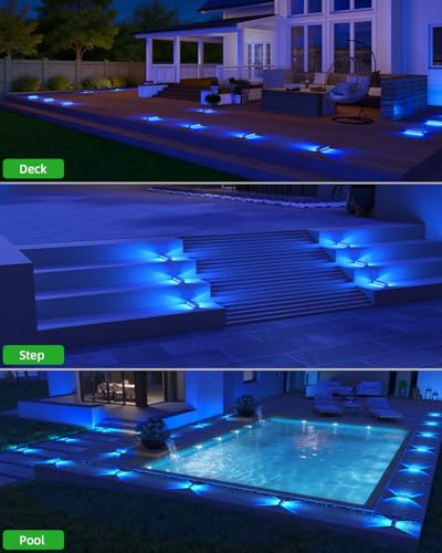 Blue Solar Step Lights (8 Count)