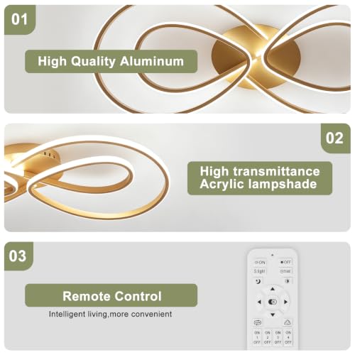 Modern LED Ceiling Light (Gold)