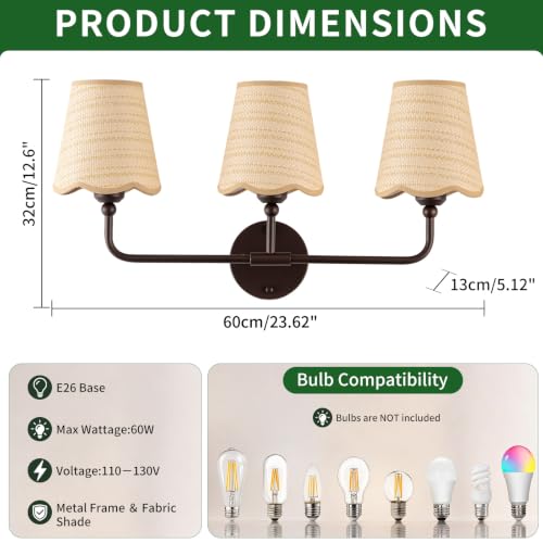 Bathroom Vanity Light Fixtures (Bronze)