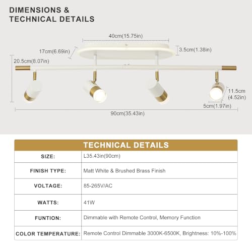4 Light LED Track Lighting Fixtures Ceiling