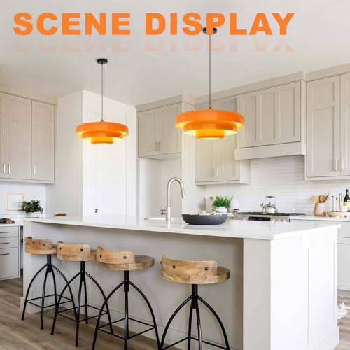 Mid Century Modern Orange Pendant Light