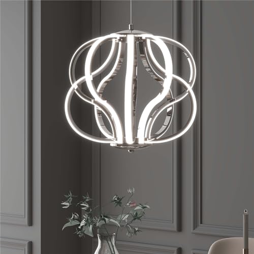 Modern LED Chandelier Acrylic Design Adjustable Hanging Chandelier Easy Install Suitable for Dining Room Living Room Bedroom Kitchen and Corridor