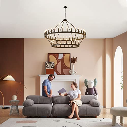 2 Tier Wagon Wheel Chandelier 54