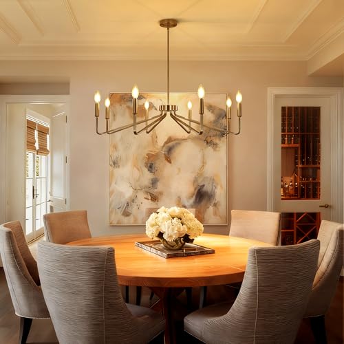 8 Light Brushed Nickel Chandeliers for Dining Room