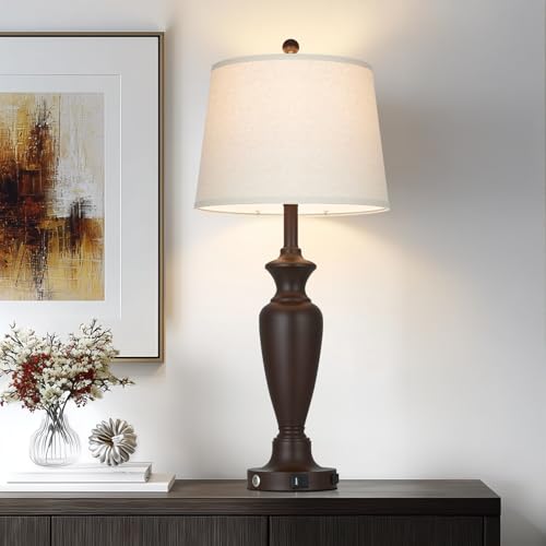 30" Tall Brown Table Lamp for Living Room