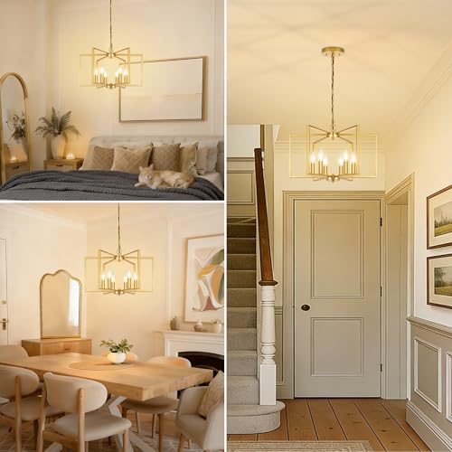 6 Light Gold Chandelier