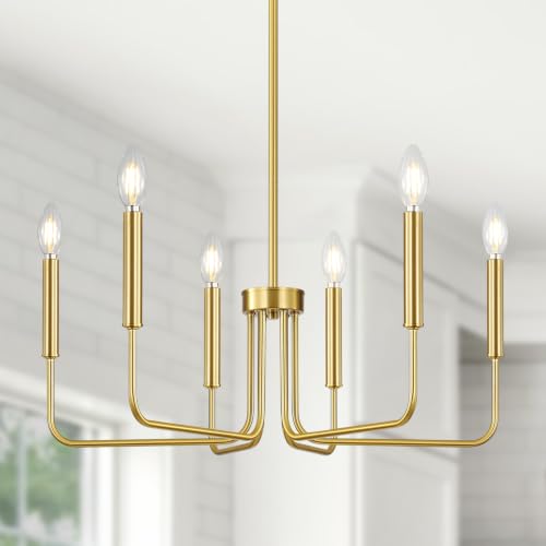 6 Light Gold Chandelier