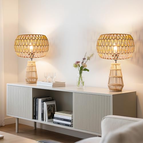 Hanging Light Lamp Shades Boho Rattan Lamp Shades