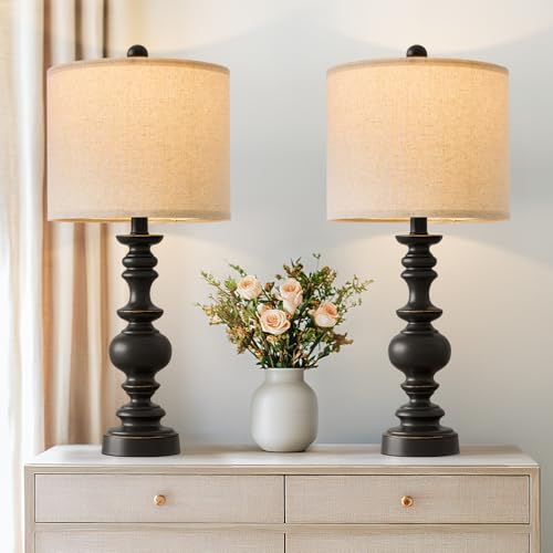 24" Traditional Farmhouse Table Lamp Set of 2 (2 Count)