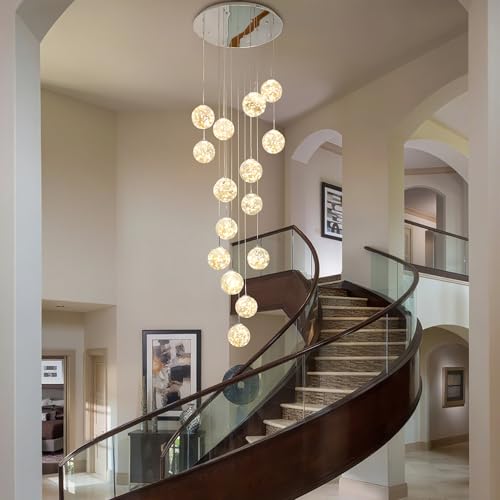 15 Light Foyer Chandeliers for High Ceilings LED Staircase Chandelier Large Chandeliers for High Ceilings (127 Count)