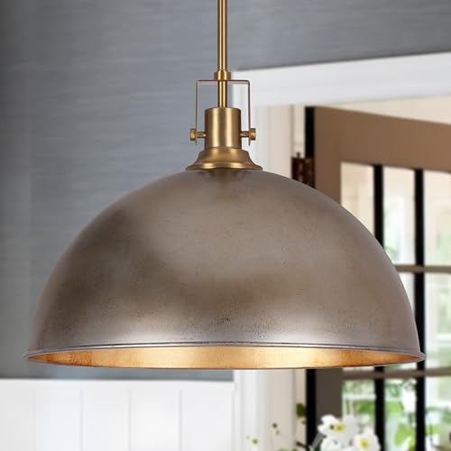 18 Inch Antique Silver Large Pendant Light Kitchen Island