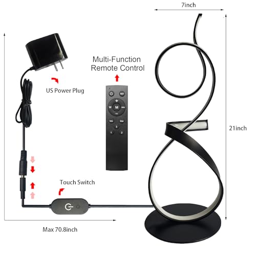 21.6 Inch Art Table Lamp with Remote Control