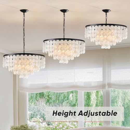 24" Coastal Capiz Shell Chandelier