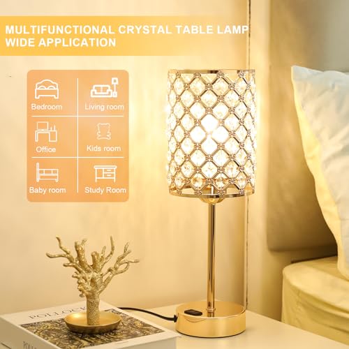 Gold Touch Control Crystal Table Lamp Set of 2 (2 Count)