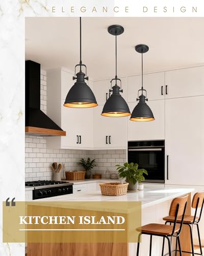 2 Pack Black Pendant Lights Kitchen Island