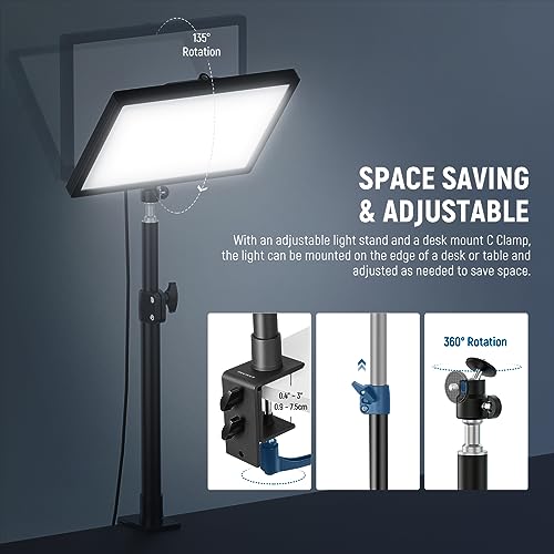 25W 12.9" Streaming Key Light with Desk Stand