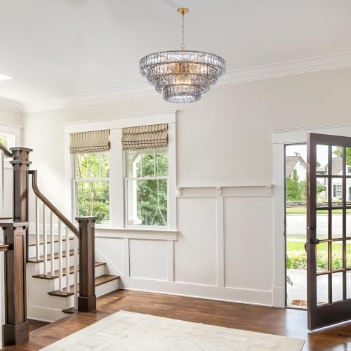 Dia 35.75 Inches Modern Smoke Gray Glass Chandelier for Dining Room