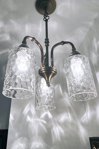 3 Pack Clear Hammered Water Ripple Glass Shade Replacement (3 Count)