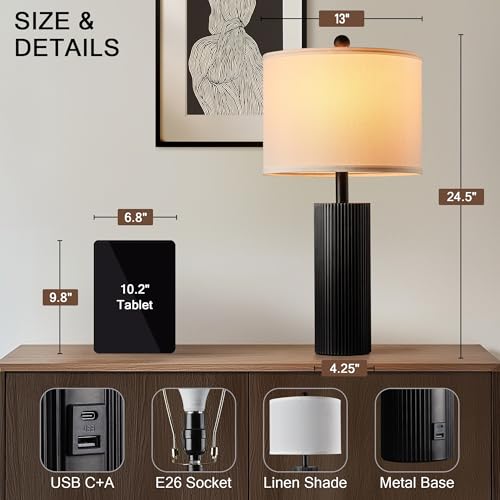 24.5” Table Lamps for Living Room Set of 2 (2 Count)