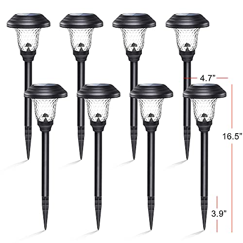 Metal & Glass Solar Lights Outdoor (8 Count)
