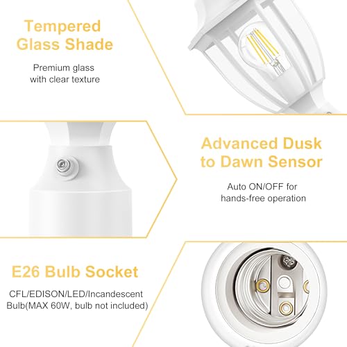 Dusk to Dawn Outdoor Post Lights (2 Count)