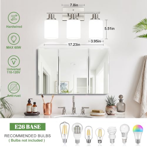 3 Light Bathroom Light Fixtures