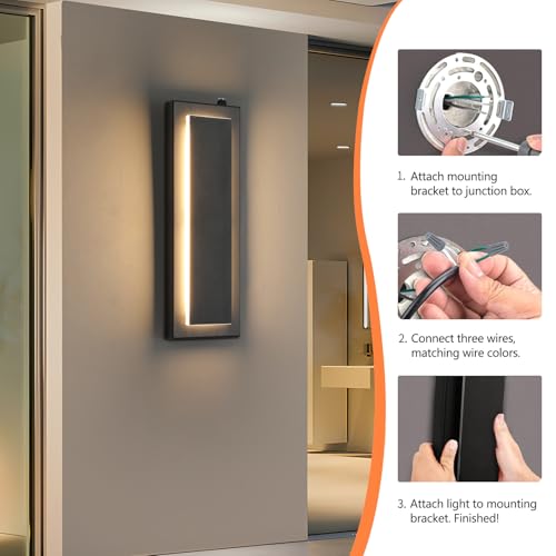 15.7'' Dusk to Dawn Outdoor Lights Modern LED Exterior Wall Lights (2 Count)