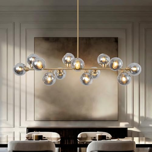 Gold Linear Chandelier 59 Inch Extra Large Sputnik Pendant Light
