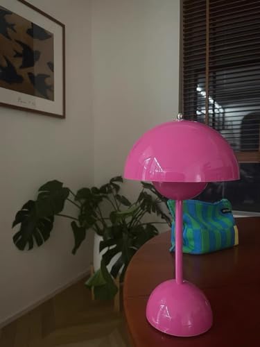 Modern Flower Bud Lamp 12" Cordless Touch Lamp Dimmable 2600mAh Rechargeable Desk Lamp Nordic Minimalist Mushroom Lamp Nightstand Bedside Lamp for Bedroom Living Room