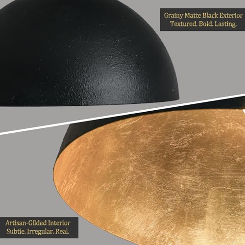 Black and Gold Dome Pendant Light