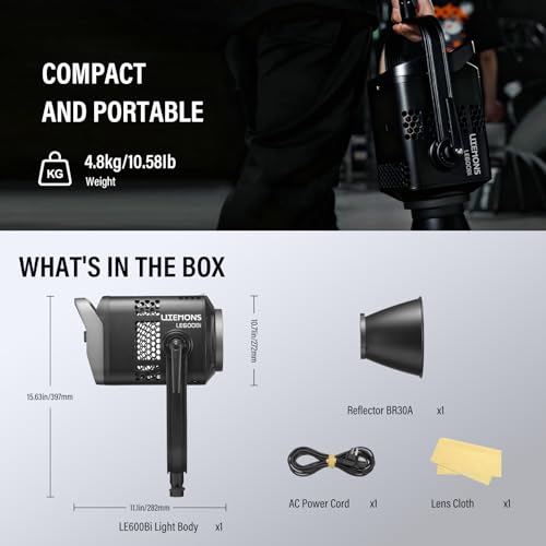 Litemons LE600Bi 610W Bi Color COB LED Video Light Bowens Mount