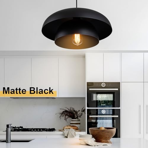 15.7" Black Modern Pendant Light Fixtures