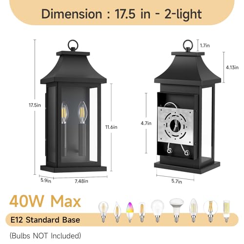 1 Pack 18" Large Outdoor Wall Lights Dusk to Dawn Outdoor Lighting