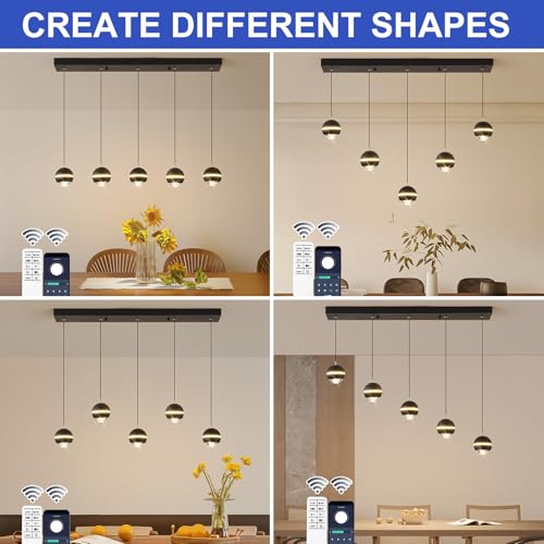Modern LED Pendant Light Dimmable 36in Crystal Globe LED Chandelier