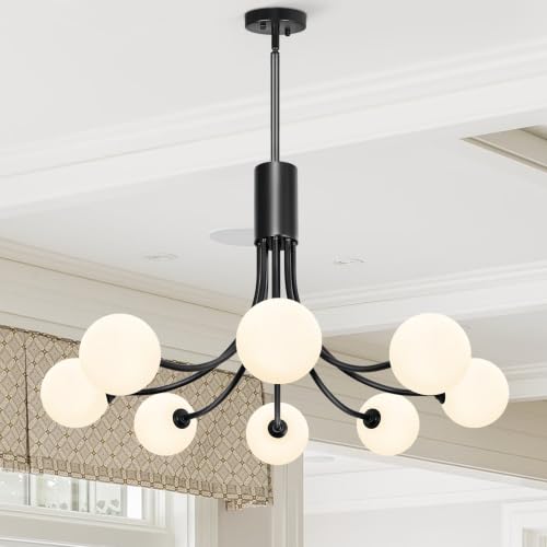 8 Light Mid Century Chandelier Sputnik Globe Light Fixture for Dining Room