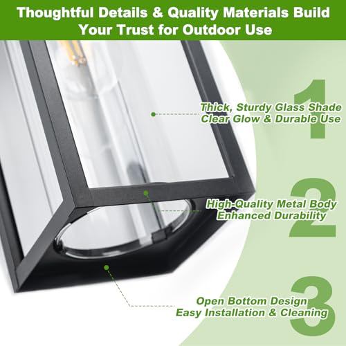 Large Dusk to Dawn Outdoor Wall Lights (2 Count)