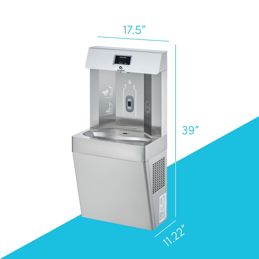 Wall Mounted Water Fountain with Bottle Filling Station