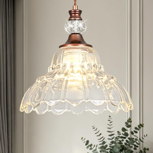1 Piece Vintage Chandelier in Antique Red Bronze Finish with Flower (1-Light / Antique Red Bronze)